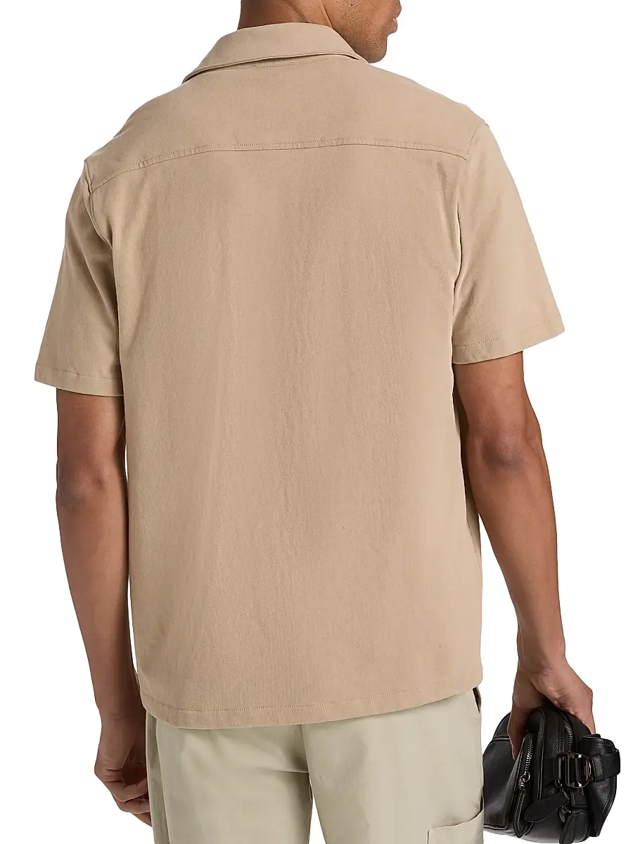 Vince Men's Cotton Button-Front Shirt | Thumbnail 5 Vince Men's Cotton Button-Front Shirt | Thumbnail 5