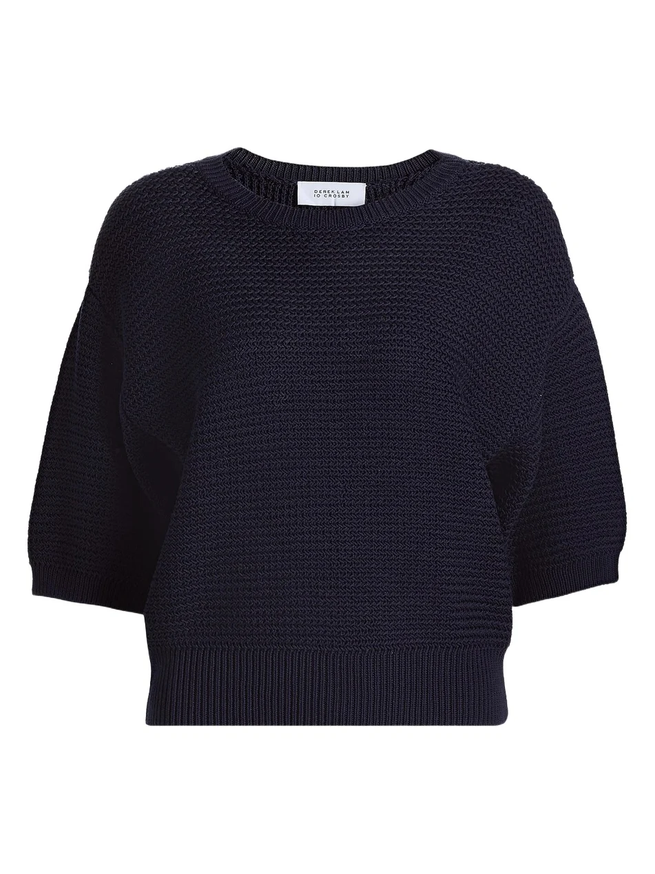 Derek Lam Women's Madison Cotton Elbow-Sleeve Sweater
