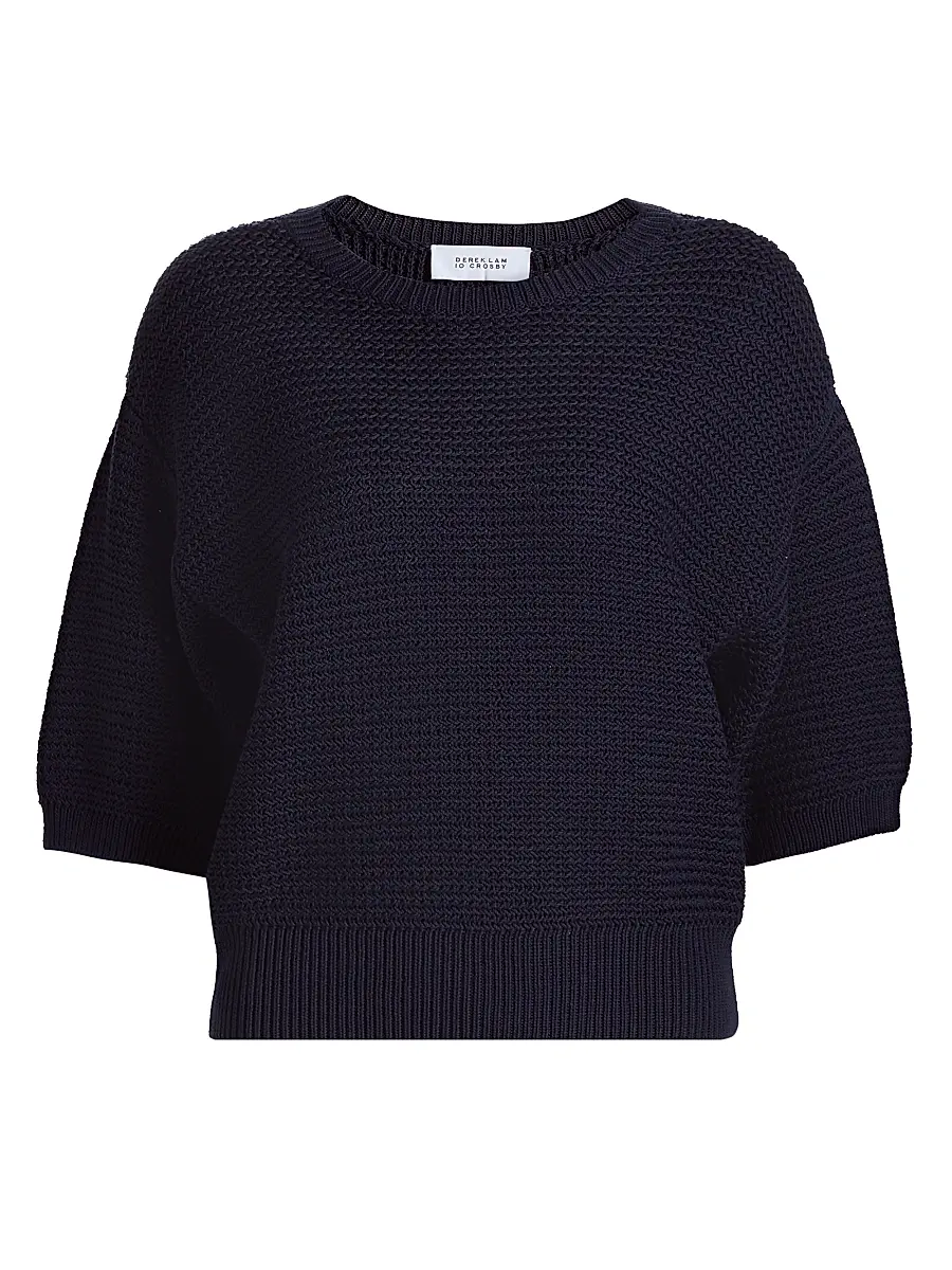 Women's Madison Cotton Elbow-Sleeve Sweater Women's Madison Cotton Elbow-Sleeve Sweater