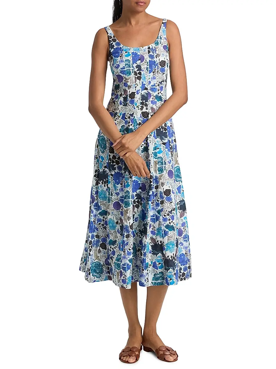 Ro's Garden Women's Camillie Floral Cotton Midi-Dress | Thumbnail 2 Ro's Garden Women's Camillie Floral Cotton Midi-Dress | Thumbnail 2