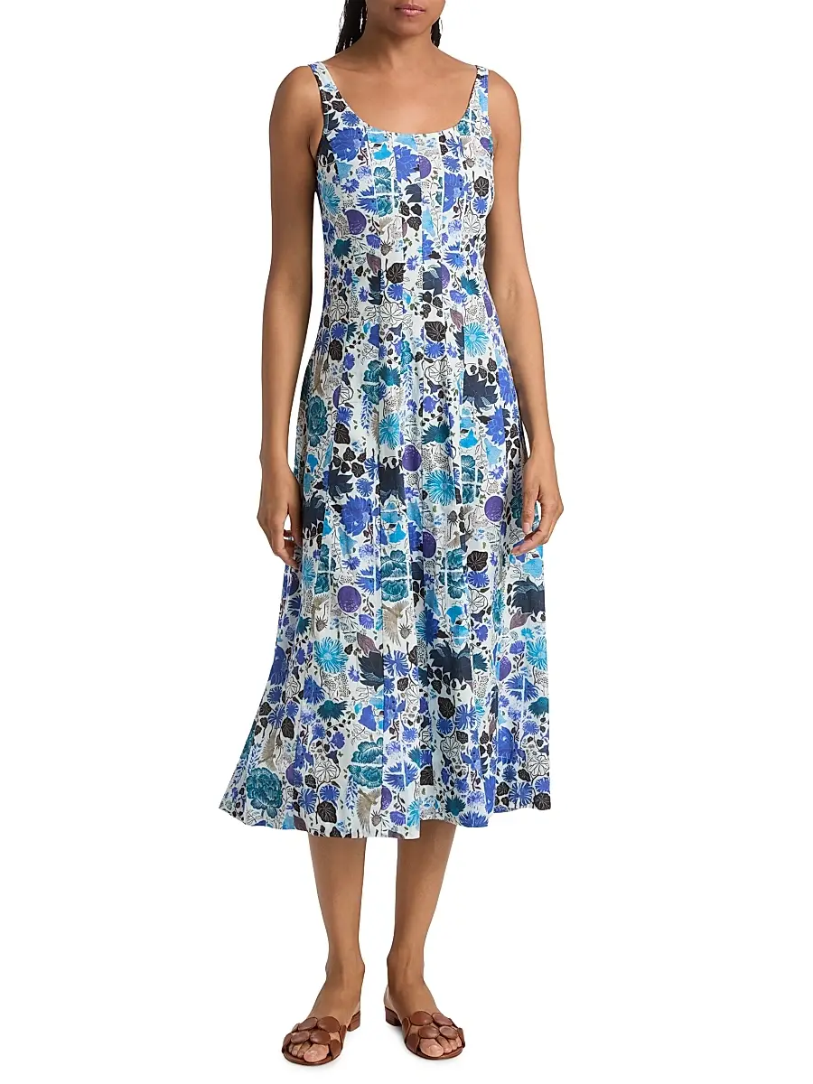 Ro's Garden Women's Camillie Floral Cotton Midi-Dress | Thumbnail 3 Ro's Garden Women's Camillie Floral Cotton Midi-Dress | Thumbnail 3