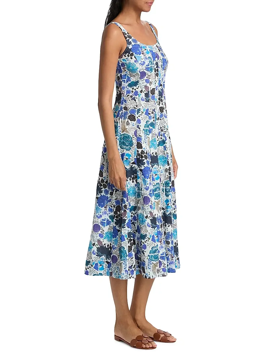 Ro's Garden Women's Camillie Floral Cotton Midi-Dress | Thumbnail 4 Ro's Garden Women's Camillie Floral Cotton Midi-Dress | Thumbnail 4