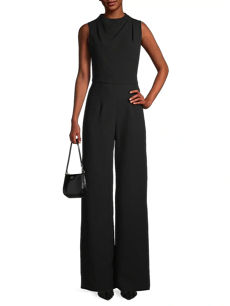 BLACK HALO Women's Corinne Sleeveless Flared-Leg Jumpsuit | Thumbnail 2