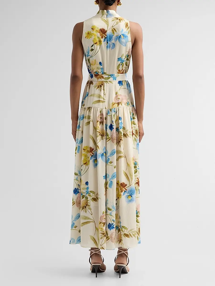 Kobi Halperin Women's Violet Floral Hammered Satin Maxi Dress | Thumbnail 3 Kobi Halperin Women's Violet Floral Hammered Satin Maxi Dress | Thumbnail 3