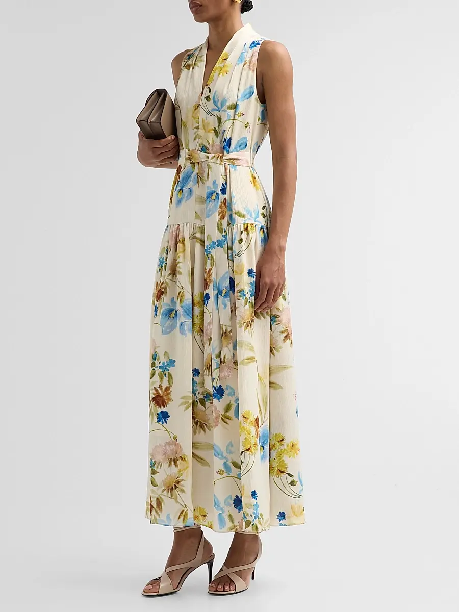 Kobi Halperin Women's Violet Floral Hammered Satin Maxi Dress | Thumbnail 4 Kobi Halperin Women's Violet Floral Hammered Satin Maxi Dress | Thumbnail 4