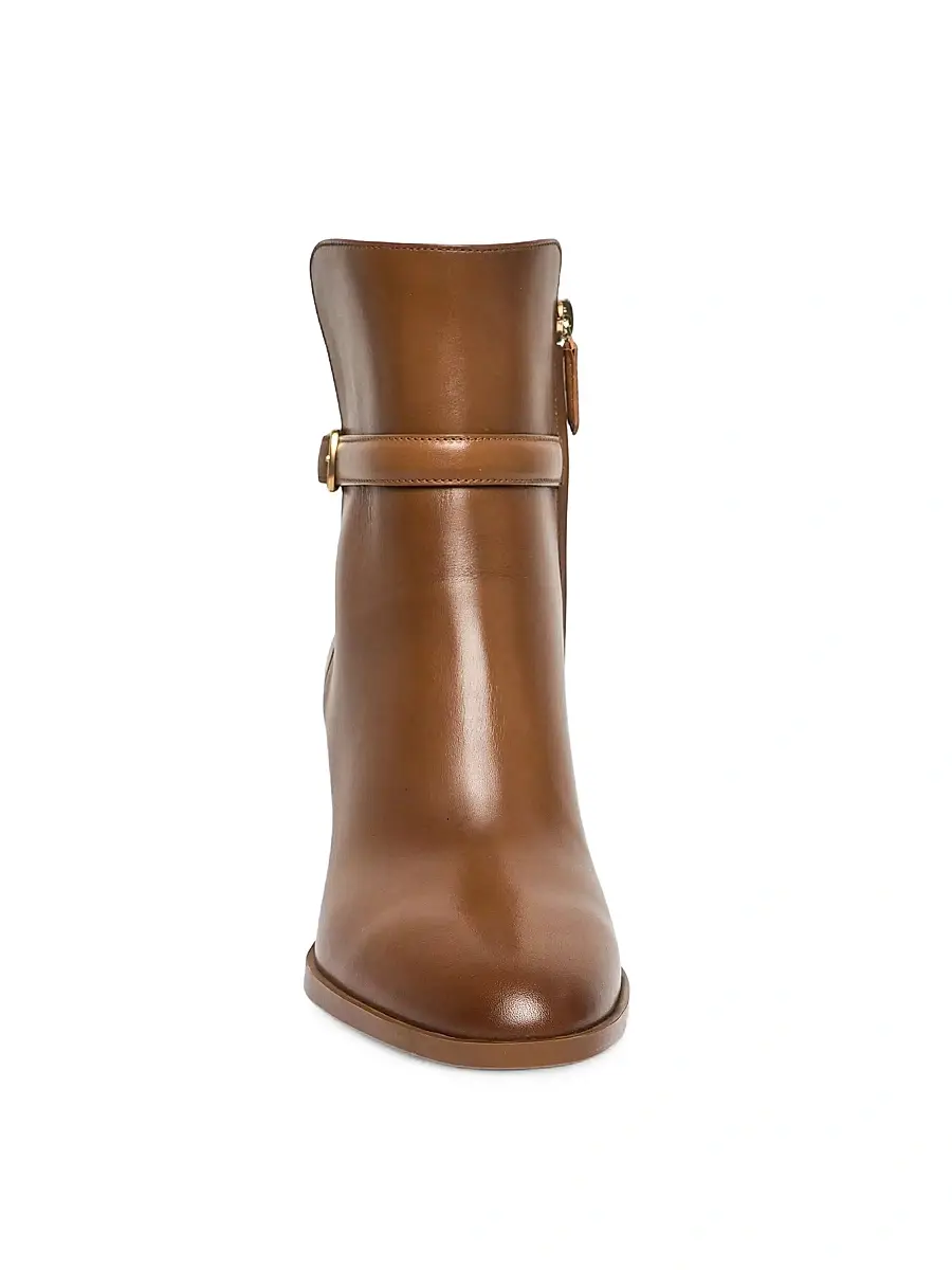 Santoni Women's Andy 65MM Leather Block-Heel Booties | Thumbnail 3