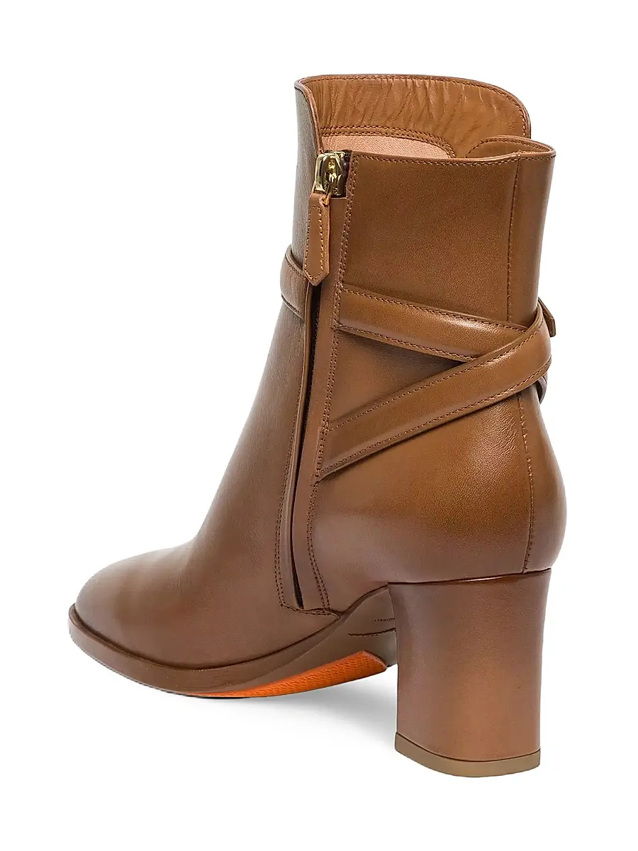 Santoni Women's Andy 65MM Leather Block-Heel Booties | Thumbnail 4
