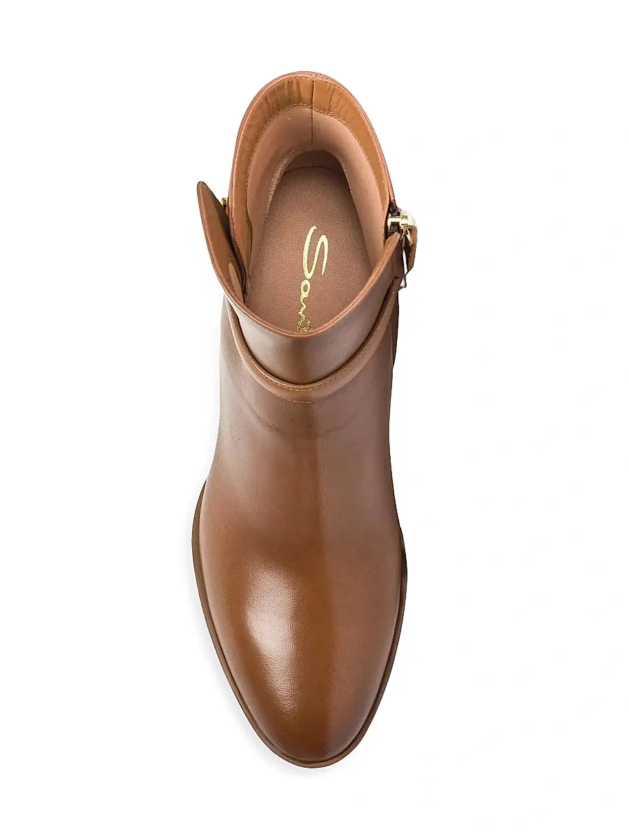 Santoni Women's Andy 65MM Leather Block-Heel Booties | Thumbnail 5