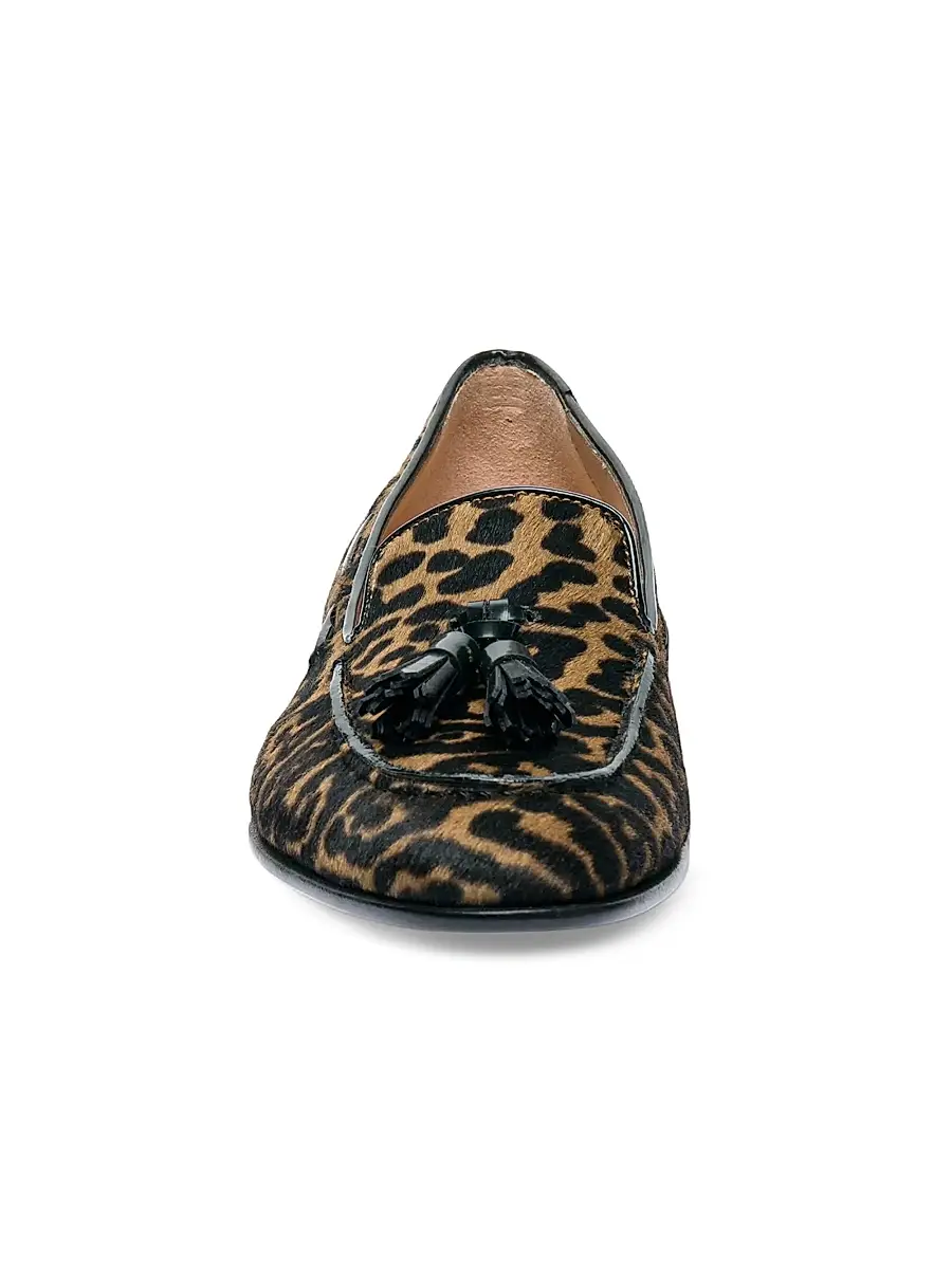 Santoni Women's Andrea Leopard-Print Calf Hair Loafers | Thumbnail 3 Santoni Women's Andrea Leopard-Print Calf Hair Loafers | Thumbnail 3