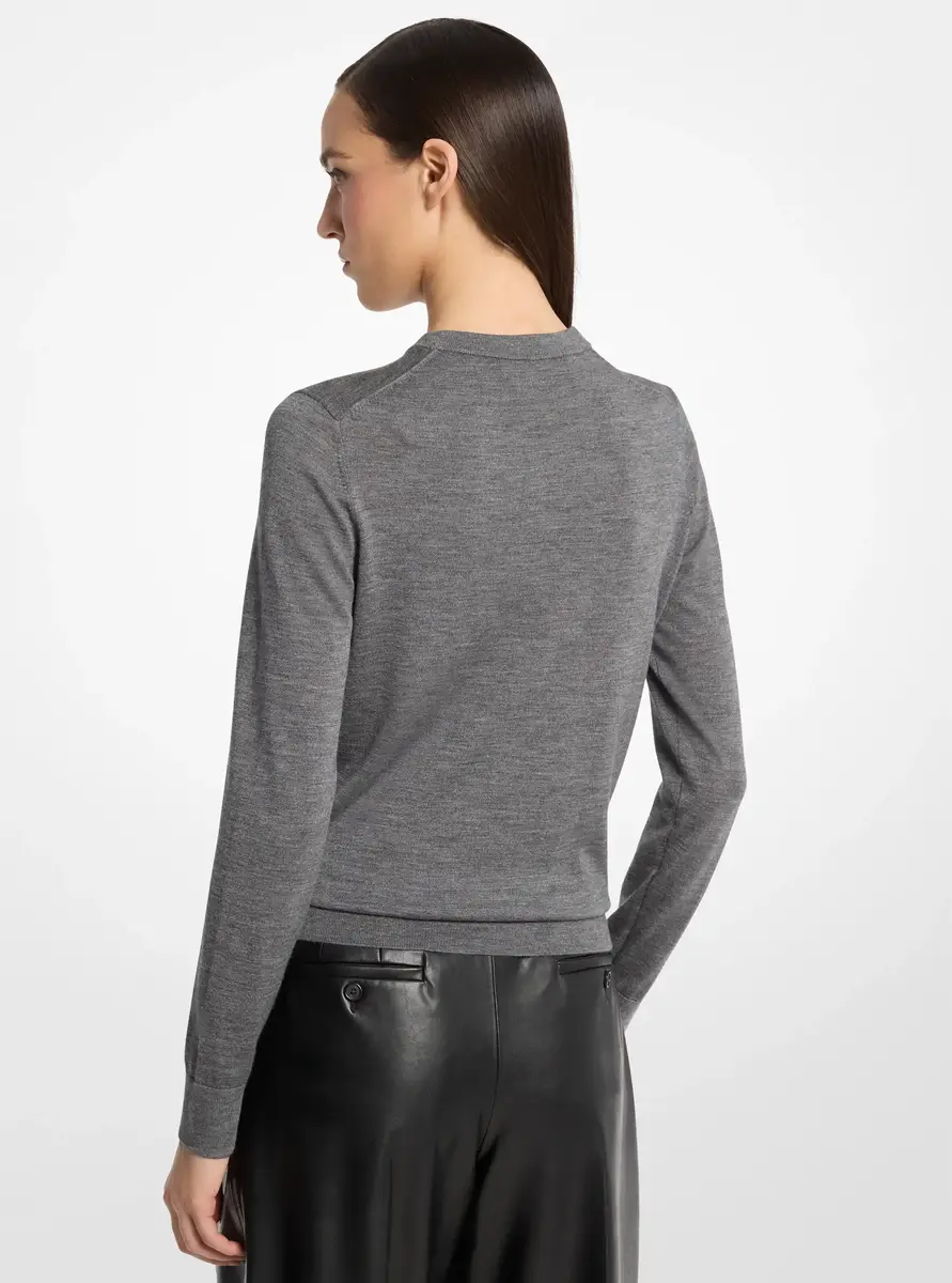 Michael Kors Collection Cashmere and Wool Blend Sweater in Grey | Thumbnail 3 Michael Kors Collection Cashmere and Wool Blend Sweater in Grey | Thumbnail 3