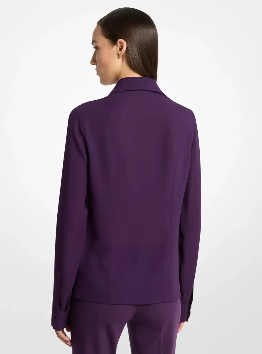Michael Kors Collection Hansen Silk Georgette Shirt in Purple | Thumbnail 3 Michael Kors Collection Hansen Silk Georgette Shirt in Purple | Thumbnail 3