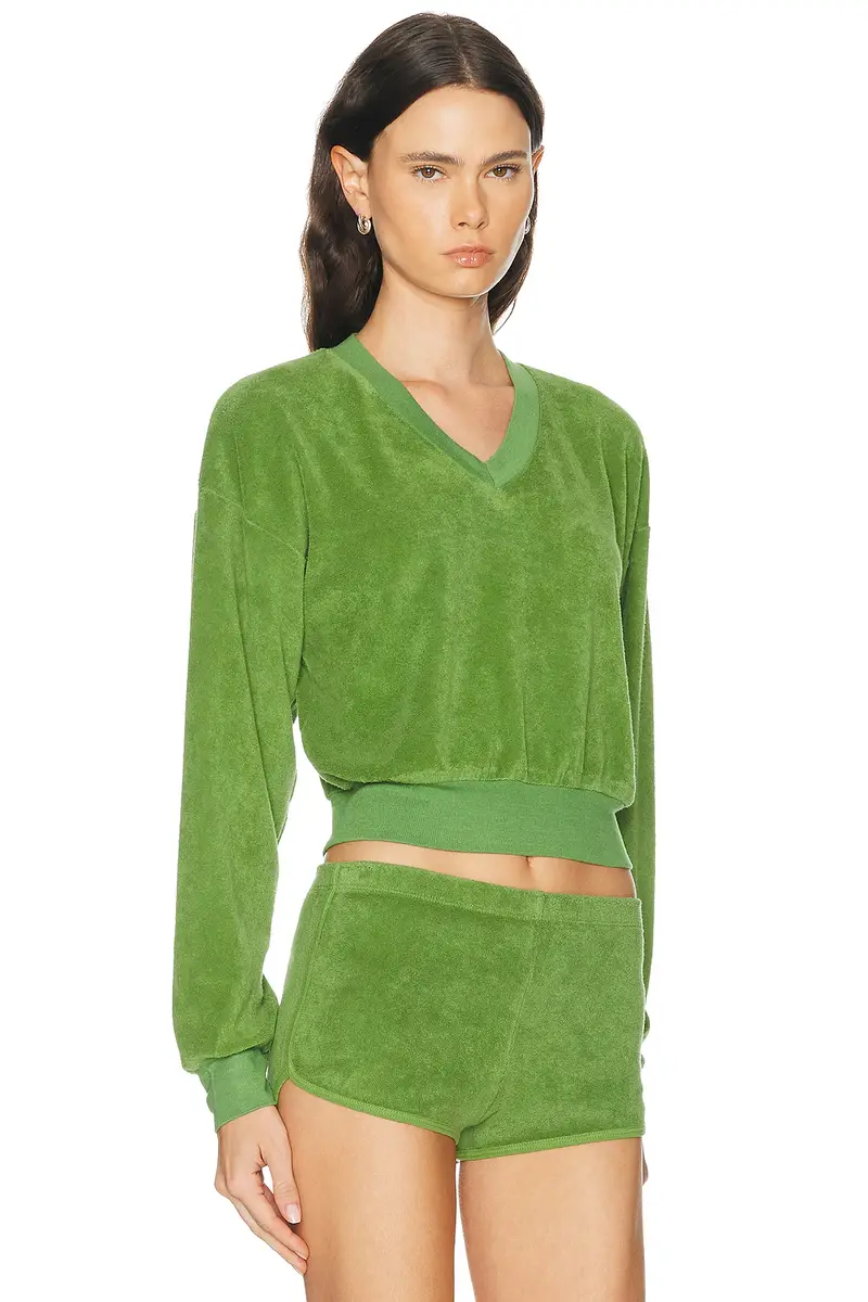 ÉTERNE Cropped V-Neck Sweatshirt | Thumbnail 2 ÉTERNE Cropped V-Neck Sweatshirt | Thumbnail 2