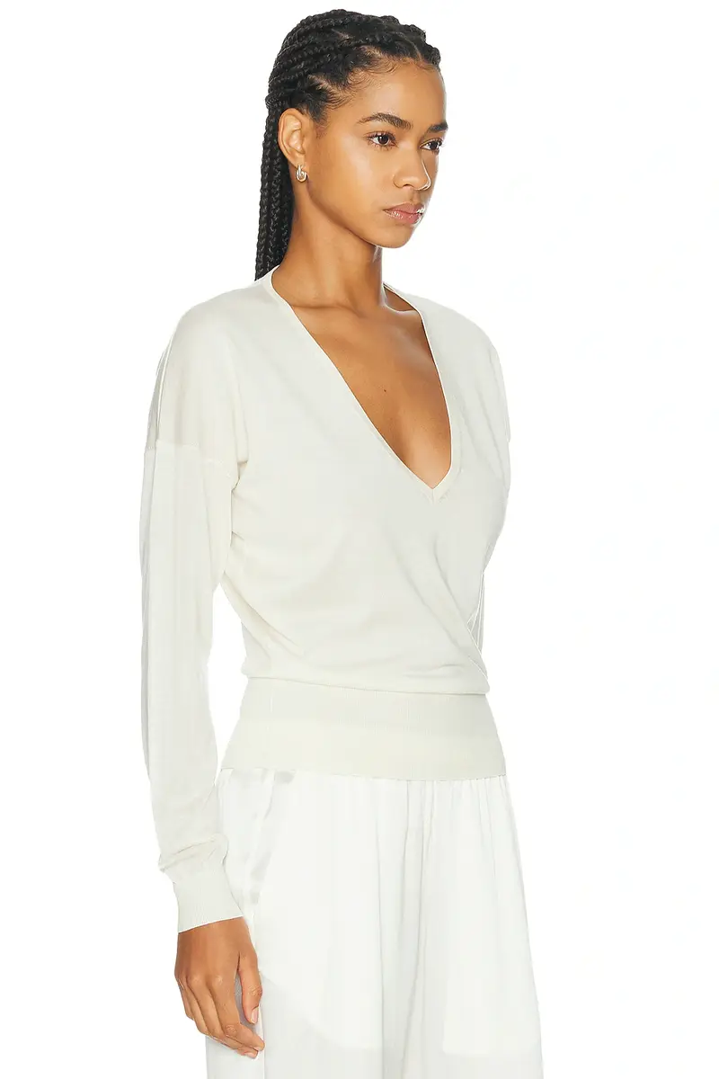 RENGGLI Silk Cashmere V-Neck Sweater | Thumbnail 2