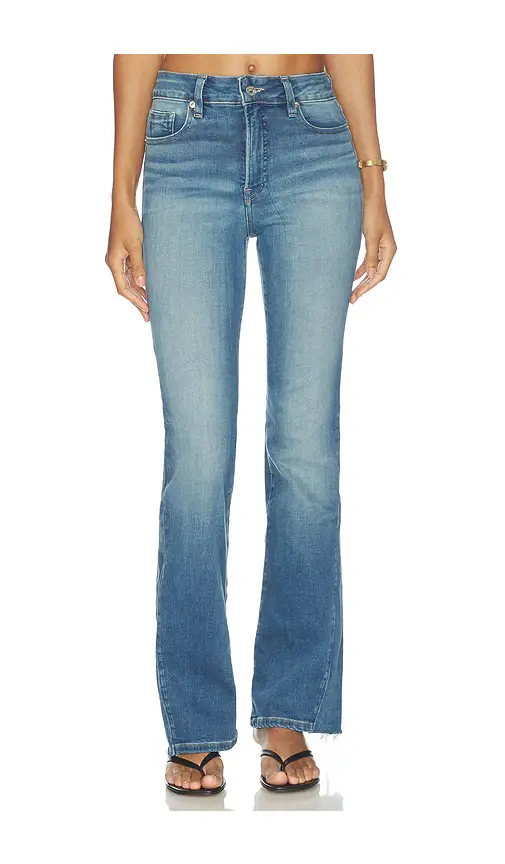 Good American Soft Tech Good Petite Bootcut Jeans | Image 1 Good American Soft Tech Good Petite Bootcut Jeans | Image 1