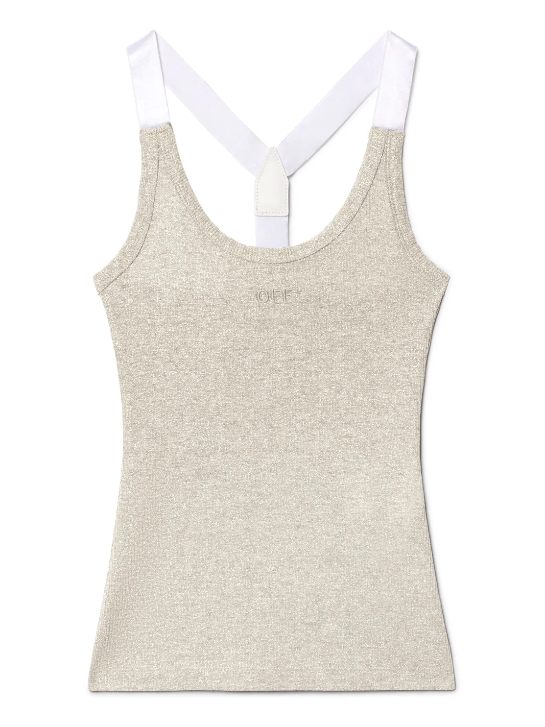 Off-White Silver Lurex Tank Top