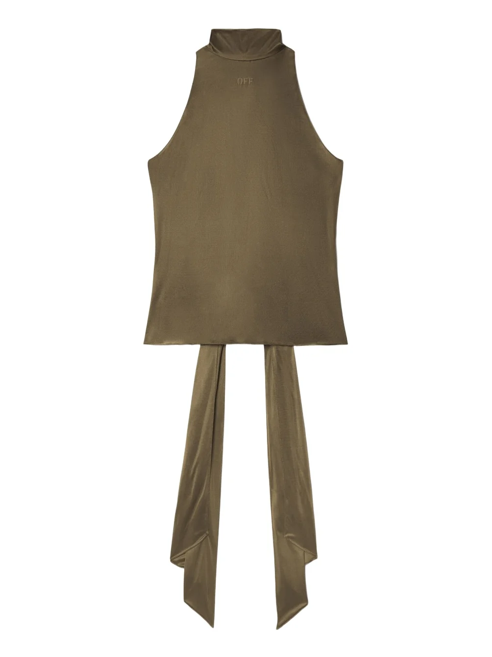Green Shiny Draped Backless Top