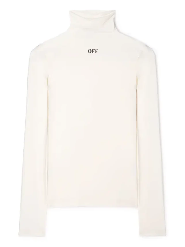 White Off Stamp Second Skin L/S Turtleneck