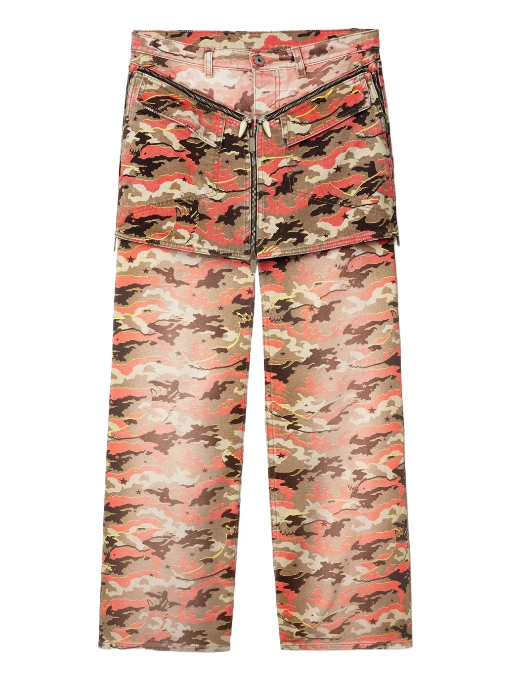 Off-White Orange Camo Zip Pants