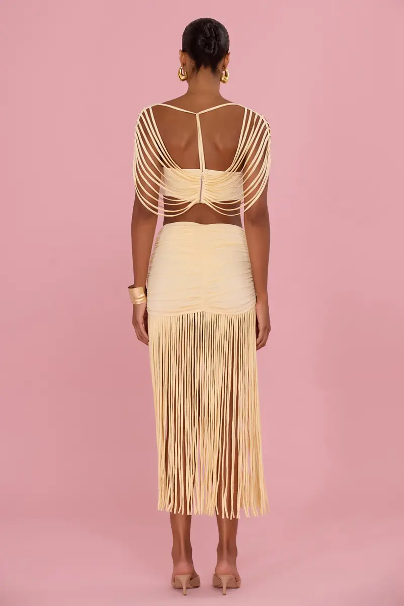 PatBo LYRIA JERSEY FRINGE MAXI SKIRT | Thumbnail 3