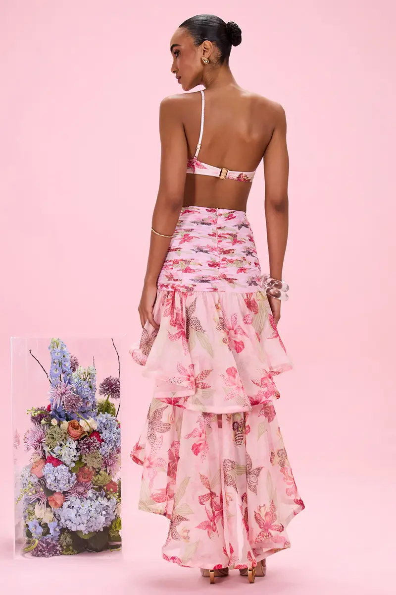 PatBo ORCHID BLOOM CHIFFON MAXI SKIRT | Thumbnail 3