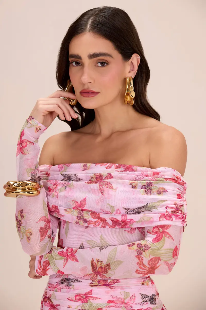 PatBo ORCHID BLOOM TULLE BODYSUIT | Image 1 PatBo ORCHID BLOOM TULLE BODYSUIT | Image 1