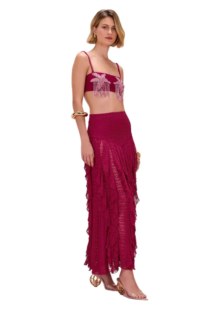 PatBo PETAL SHEEN MESH MAXI SKIRT | Image 1 PatBo PETAL SHEEN MESH MAXI SKIRT | Image 1