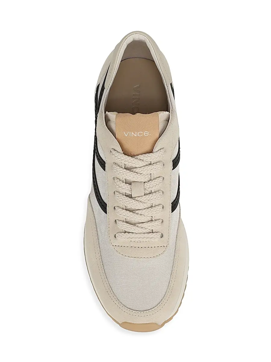 Vince Women's Santa Monica Contrast-Striped Suede Low-Top Sneakers | Thumbnail 4 Vince Women's Santa Monica Contrast-Striped Suede Low-Top Sneakers | Thumbnail 4