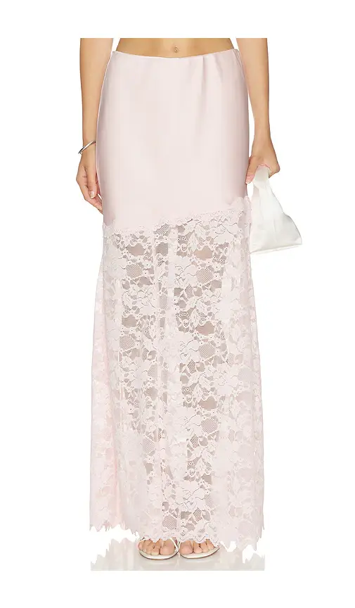 Generation Love Perrine Lace Combo Satin Skirt | Image 1 Generation Love Perrine Lace Combo Satin Skirt | Image 1