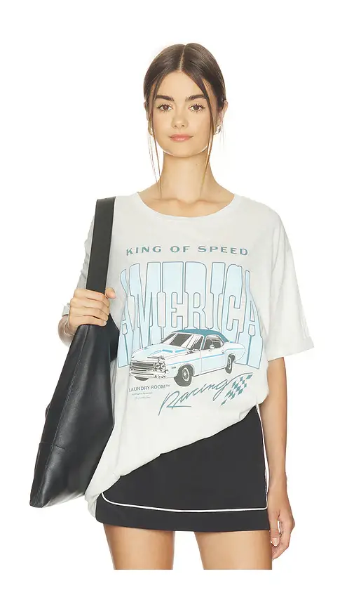 The Laundry Room King Of Speed America Racing Oversized Tee | Image 1 The Laundry Room King Of Speed America Racing Oversized Tee | Image 1