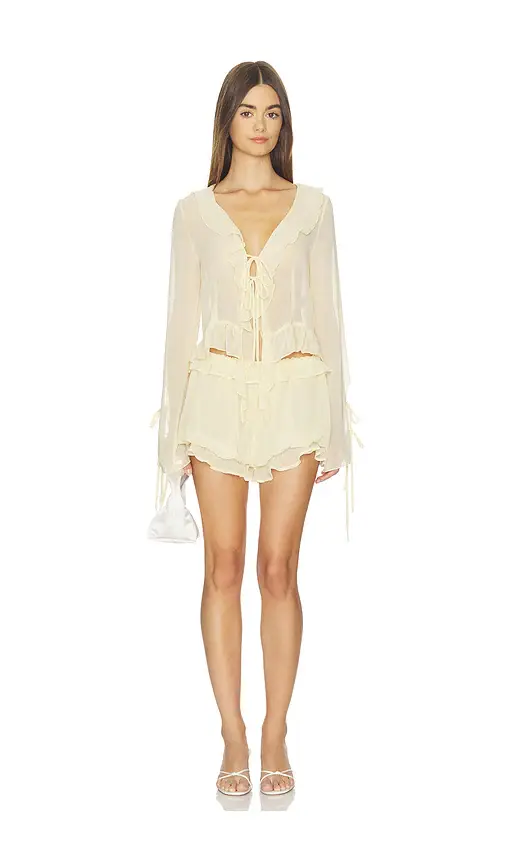 Milkwhite Ruffle Mini Short | Thumbnail 5 Milkwhite Ruffle Mini Short | Thumbnail 5