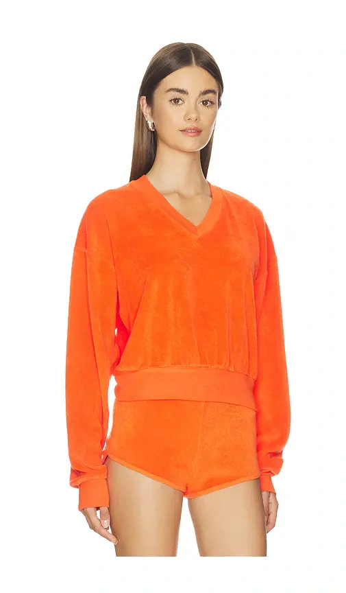 ÉTERNE Cropped V-Neck Sweatshirt | Thumbnail 2 ÉTERNE Cropped V-Neck Sweatshirt | Thumbnail 2
