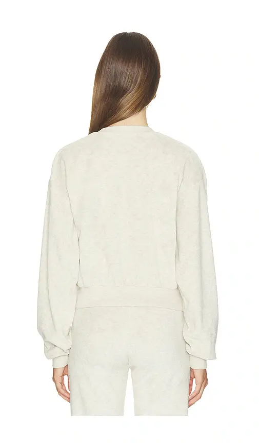 ÉTERNE Cropped V-Neck Sweatshirt | Thumbnail 3