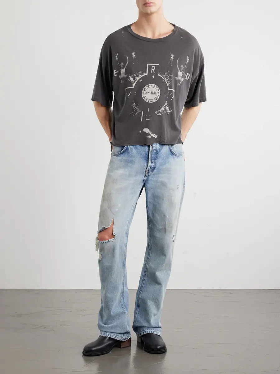 Enfants Riches Déprimés Bed Of Nails Distressed Printed Cotton-Jersey T-Shirt - Men | Thumbnail 2 Enfants Riches Déprimés Bed Of Nails Distressed Printed Cotton-Jersey T-Shirt - Men | Thumbnail 2