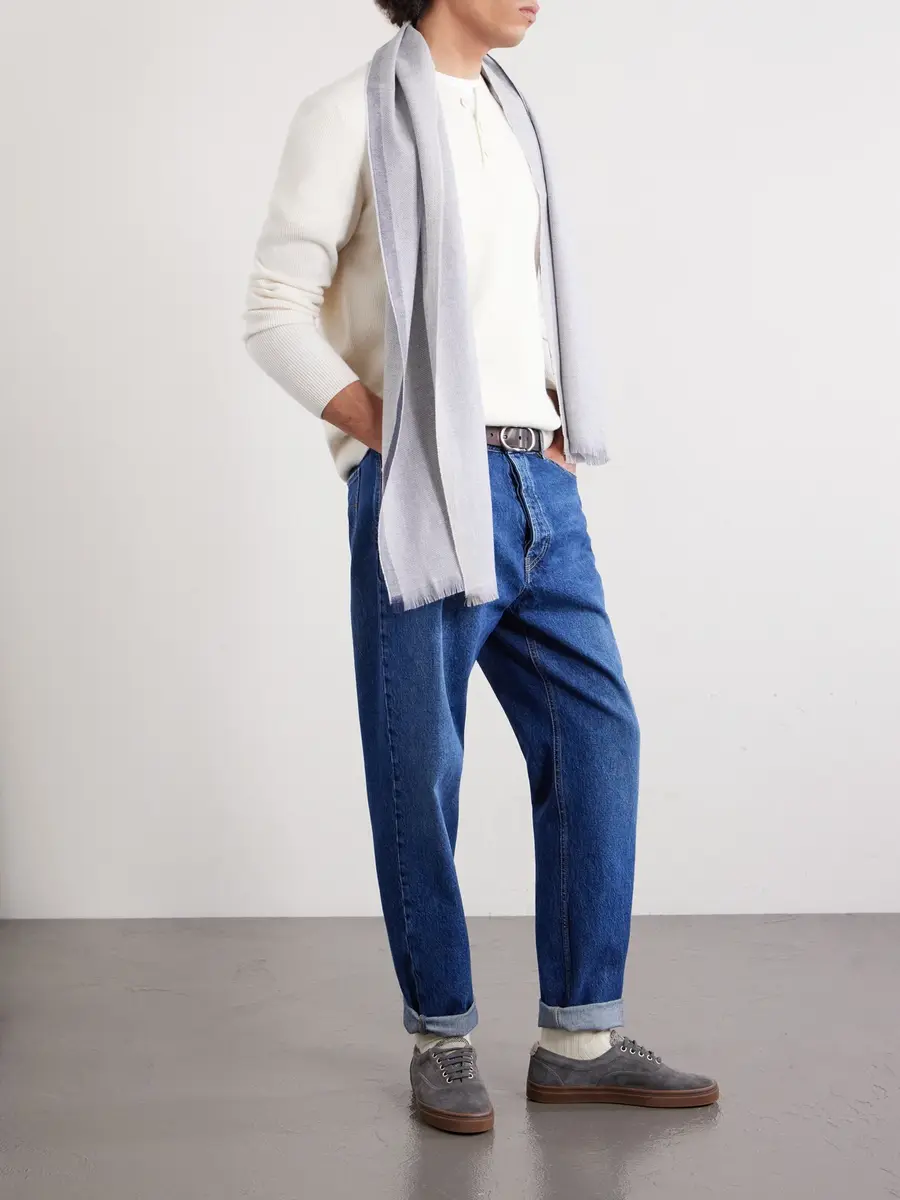 Brunello Cucinelli Fringed Wool and Cashmere-Blend Scarf - Men | Thumbnail 2 Brunello Cucinelli Fringed Wool and Cashmere-Blend Scarf - Men | Thumbnail 2