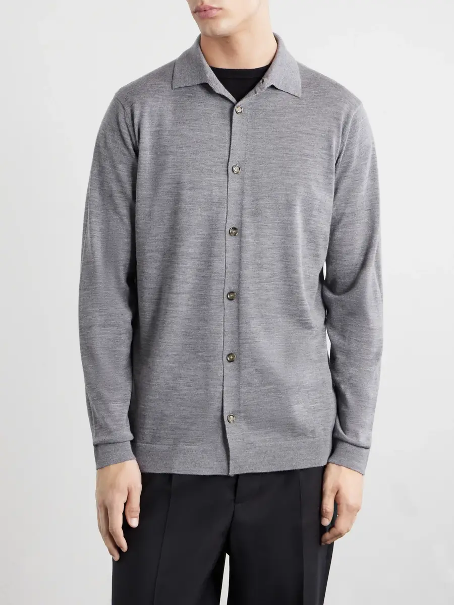 Lardini Virgin Wool Polo Shirt - Men | Thumbnail 3 Lardini Virgin Wool Polo Shirt - Men | Thumbnail 3