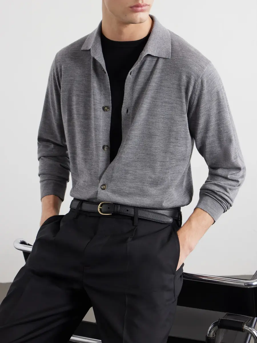 Lardini Virgin Wool Polo Shirt - Men | Thumbnail 5 Lardini Virgin Wool Polo Shirt - Men | Thumbnail 5