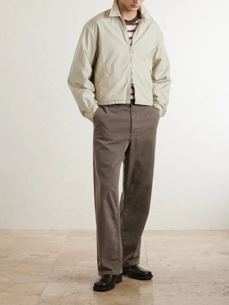 Jeanerica Genua Wide-Leg Herringbone Cotton-Blend Trousers - Men | Thumbnail 2