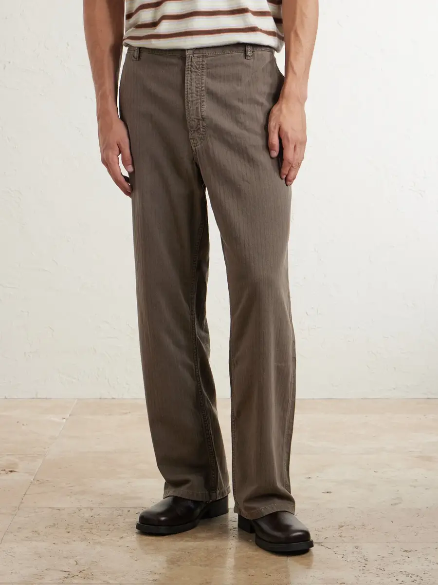 Jeanerica Genua Wide-Leg Herringbone Cotton-Blend Trousers - Men | Thumbnail 3