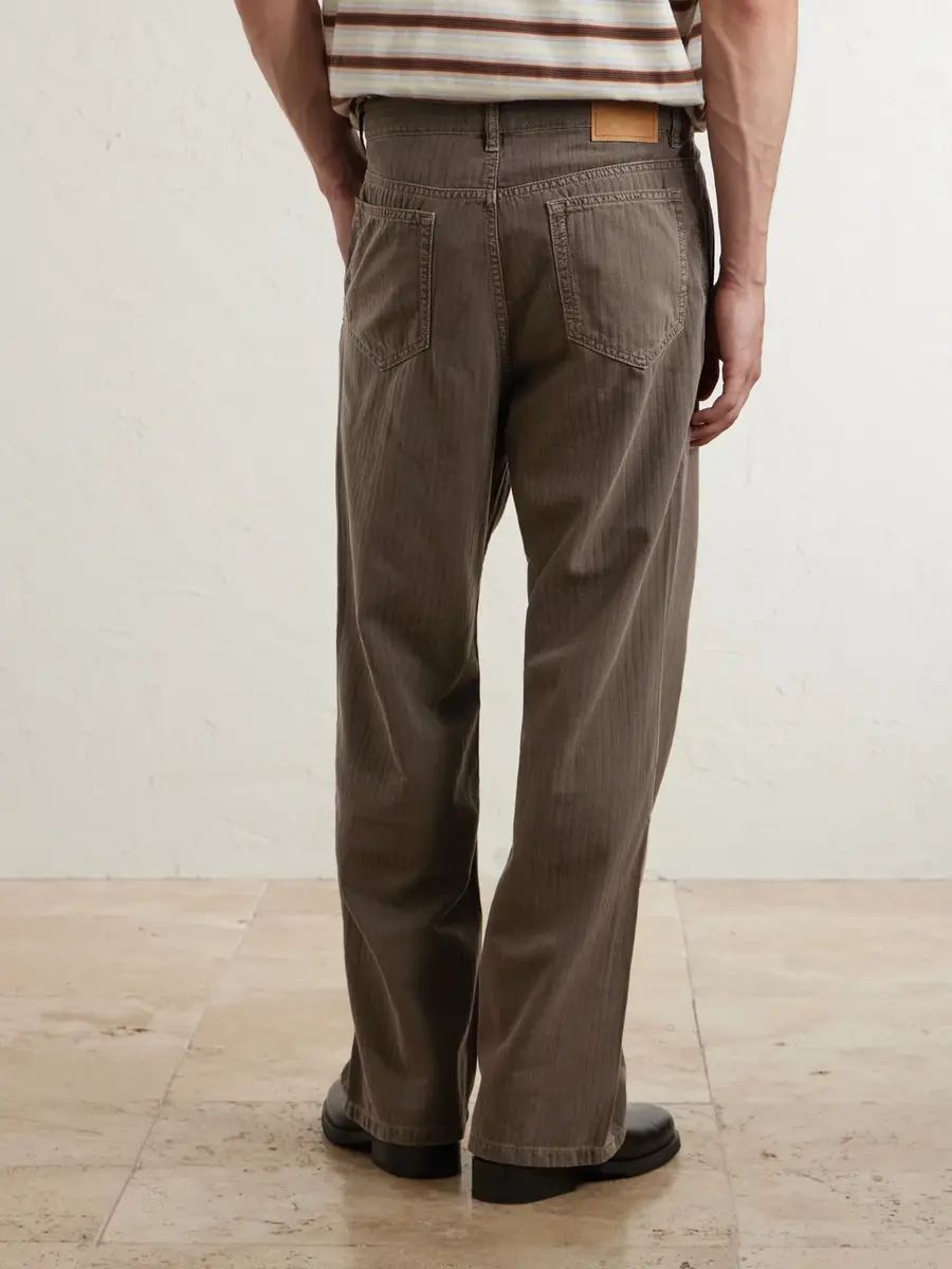 Jeanerica Genua Wide-Leg Herringbone Cotton-Blend Trousers - Men | Thumbnail 4