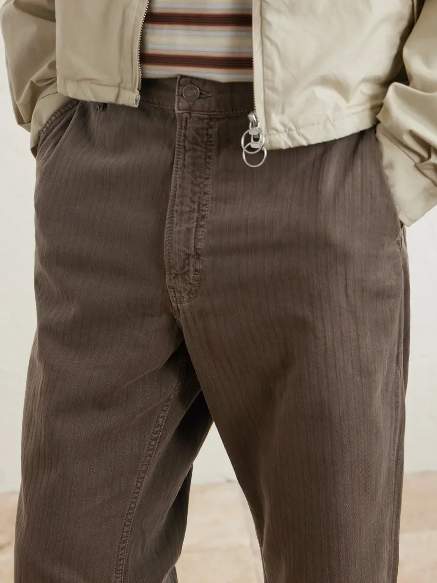 Jeanerica Genua Wide-Leg Herringbone Cotton-Blend Trousers - Men | Thumbnail 5