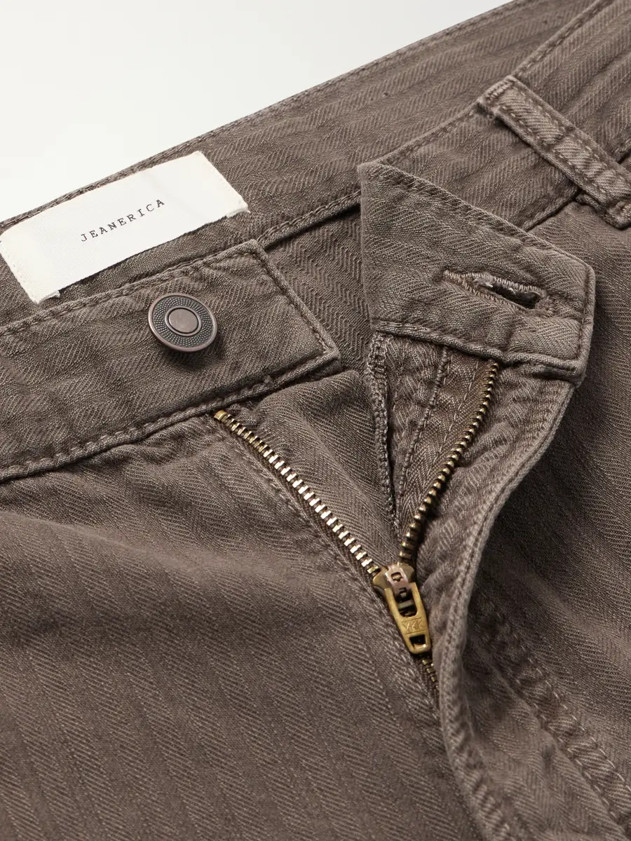 Jeanerica Genua Wide-Leg Herringbone Cotton-Blend Trousers - Men | Thumbnail 6