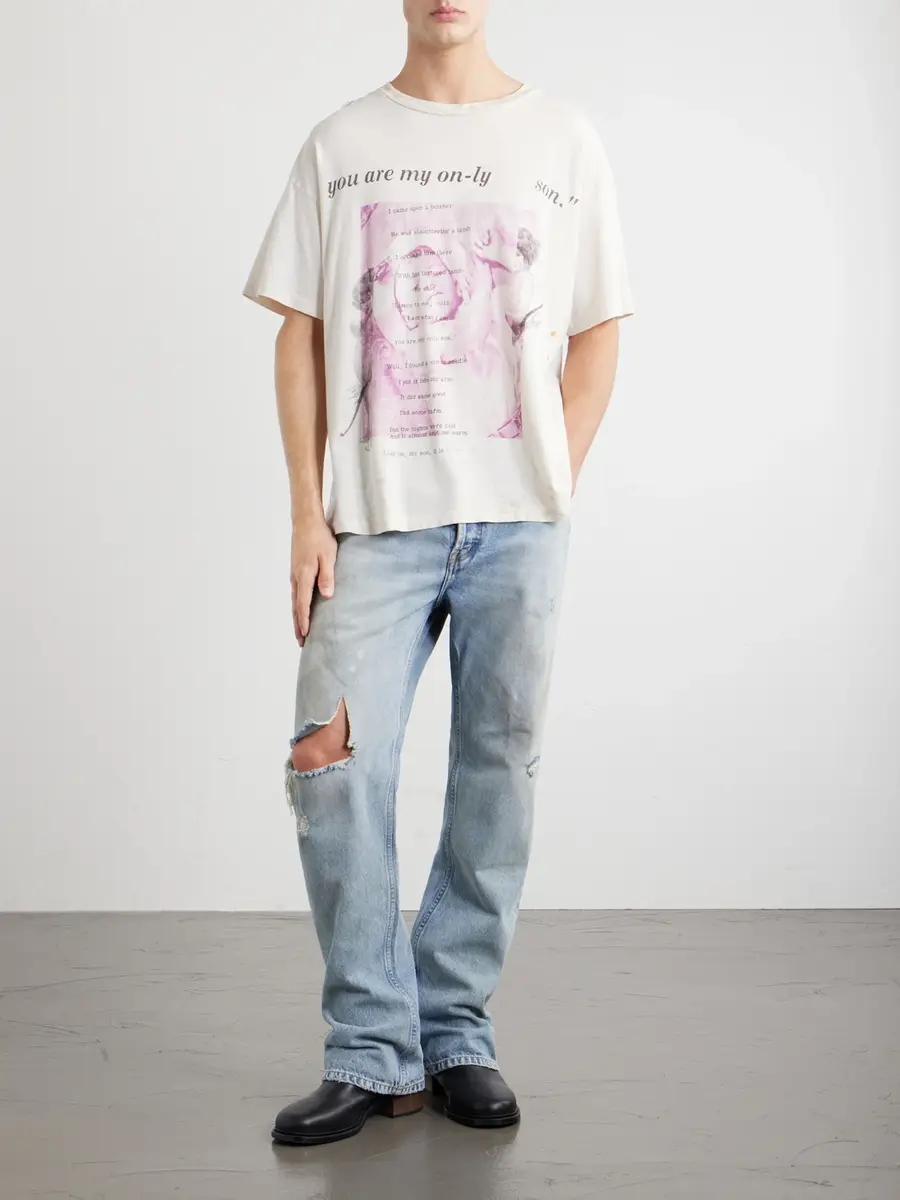 Enfants Riches Déprimés Only Son Distressed Printed Cotton-Jersey T-Shirt - Men | Thumbnail 2 Enfants Riches Déprimés Only Son Distressed Printed Cotton-Jersey T-Shirt - Men | Thumbnail 2