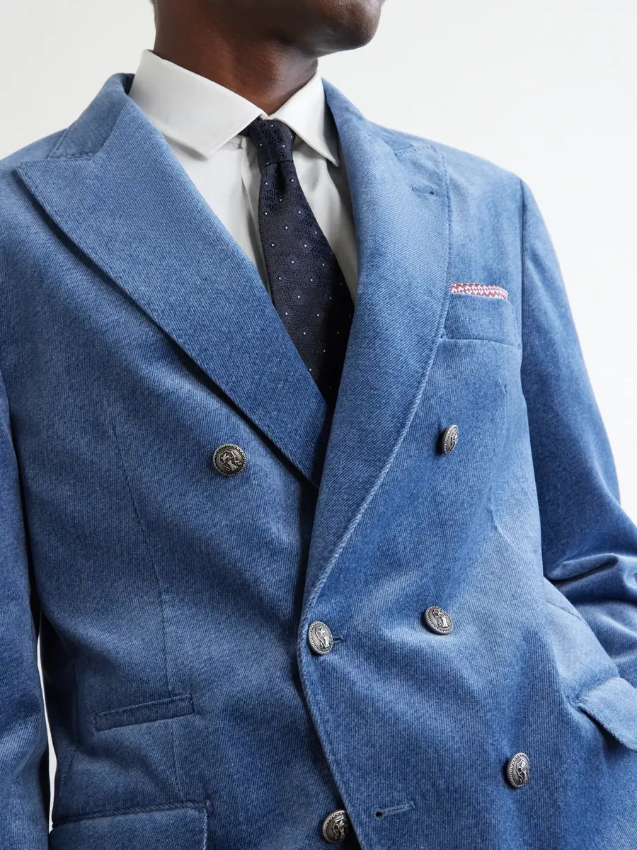 Brunello Cucinelli Double-Breasted Cotton-Velvet Suit Jacket - Men | Thumbnail 5 Brunello Cucinelli Double-Breasted Cotton-Velvet Suit Jacket - Men | Thumbnail 5