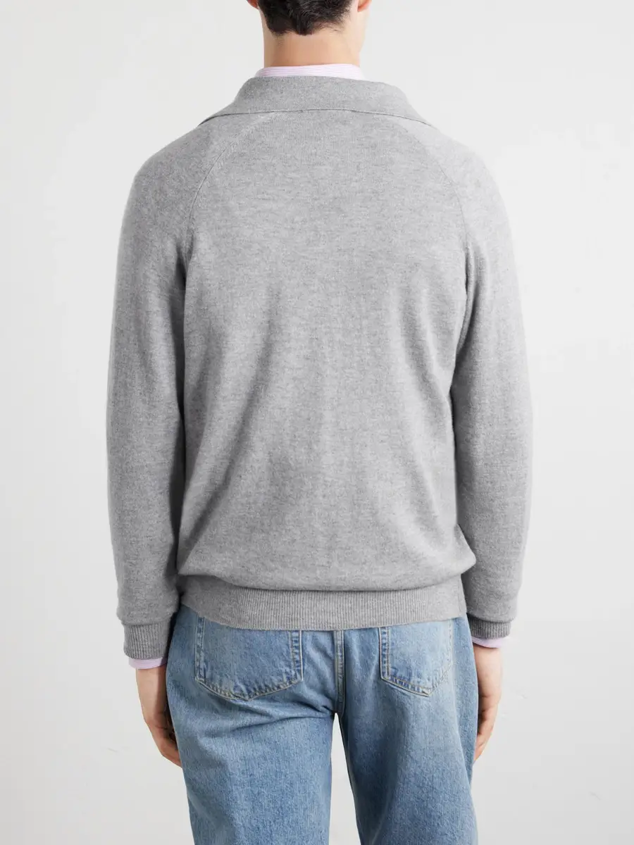 Lardini Wool and Cashmere-Blend Polo Shirt - Men | Thumbnail 4 Lardini Wool and Cashmere-Blend Polo Shirt - Men | Thumbnail 4