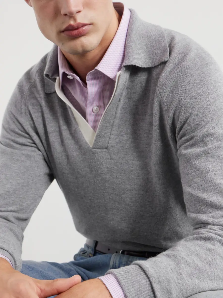Lardini Wool and Cashmere-Blend Polo Shirt - Men | Thumbnail 5 Lardini Wool and Cashmere-Blend Polo Shirt - Men | Thumbnail 5