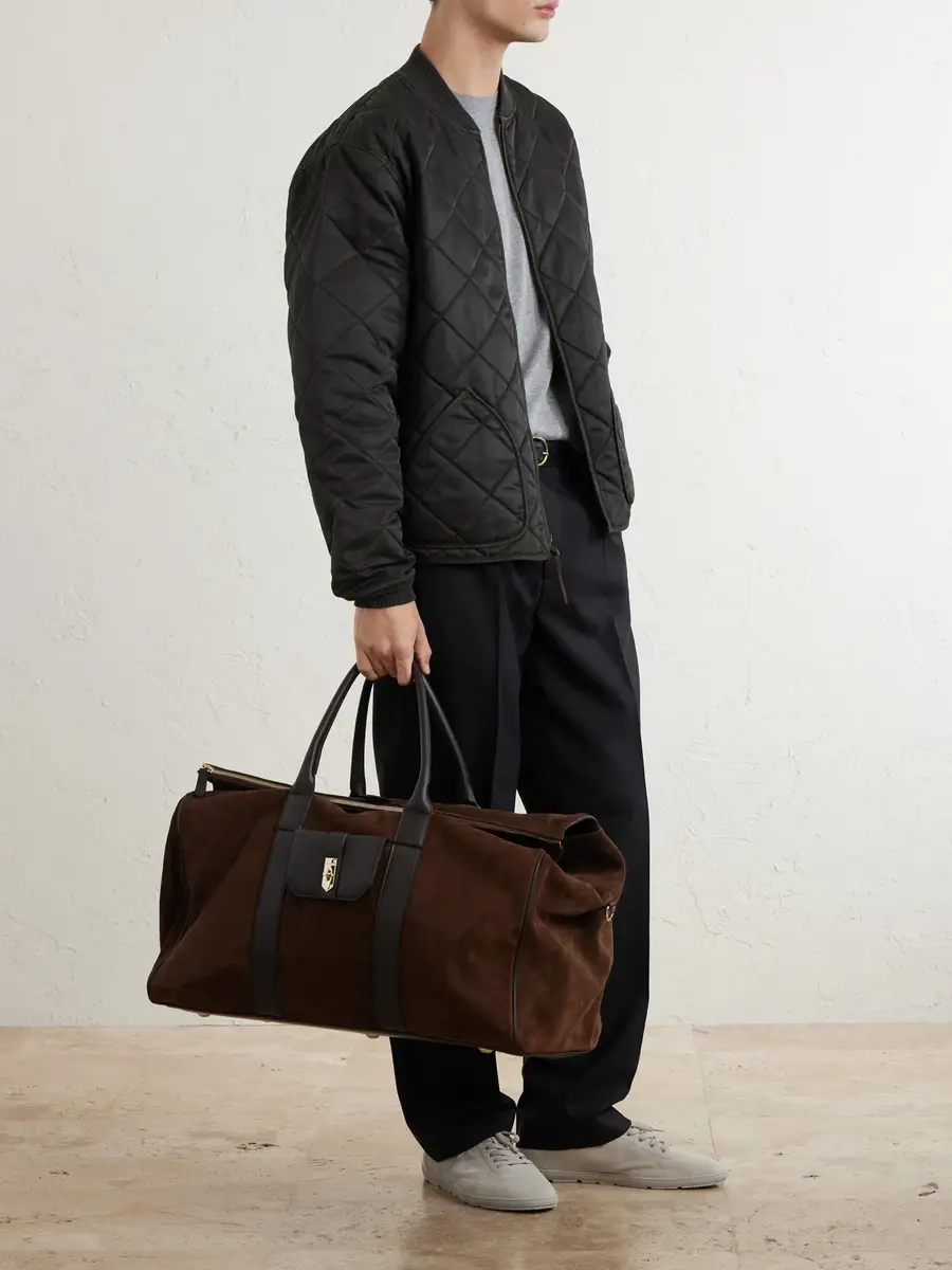 Canali Leather-Trimmed Suede tote - Men | Thumbnail 2