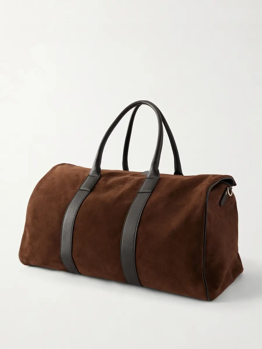 Canali Leather-Trimmed Suede tote - Men | Thumbnail 4
