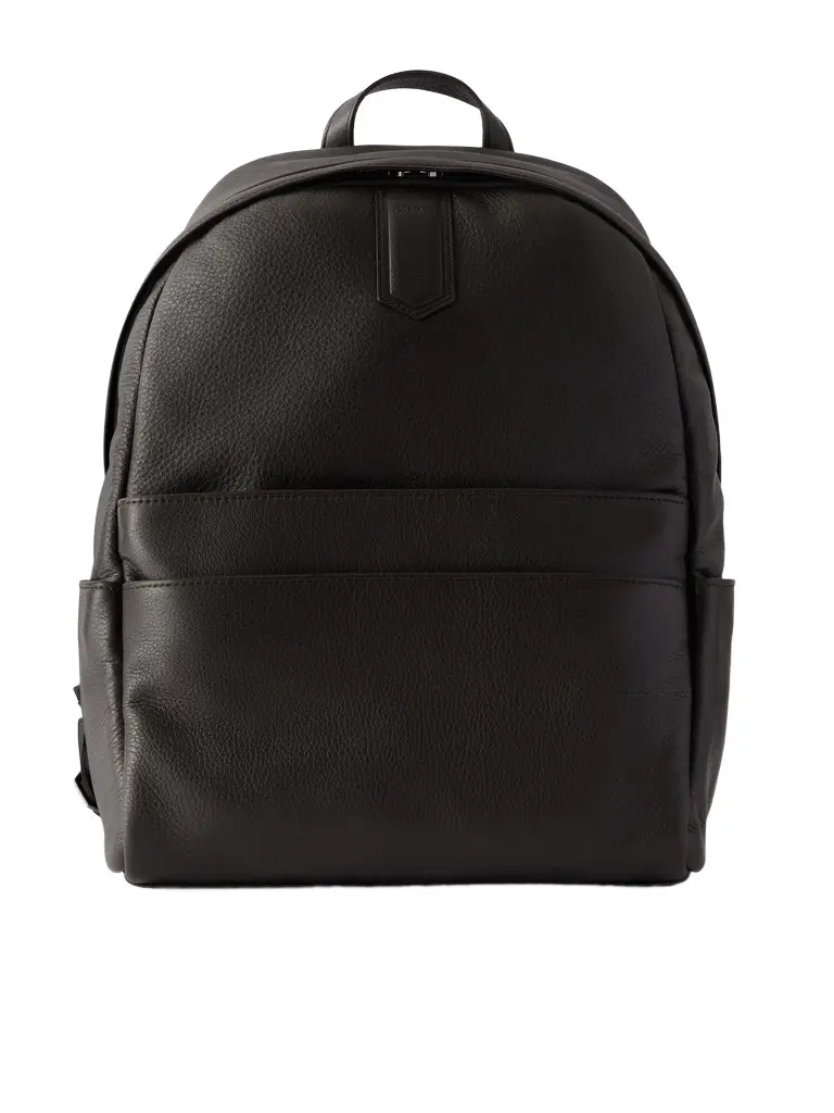 Canali Full-Grain Leather Backpack - Men | Image 1 Canali Full-Grain Leather Backpack - Men | Image 1