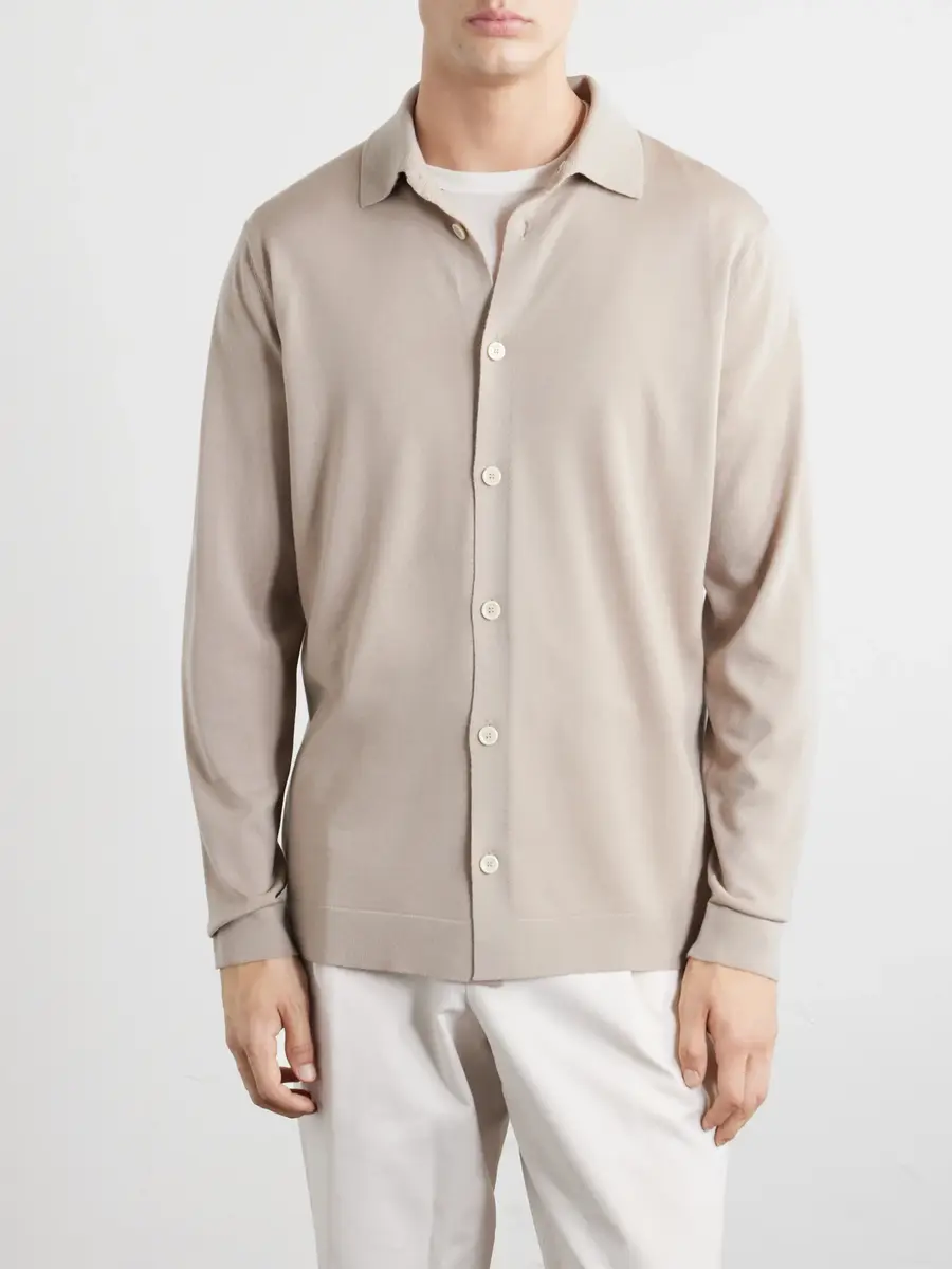 Lardini Virgin Wool Polo Shirt - Men | Thumbnail 3
