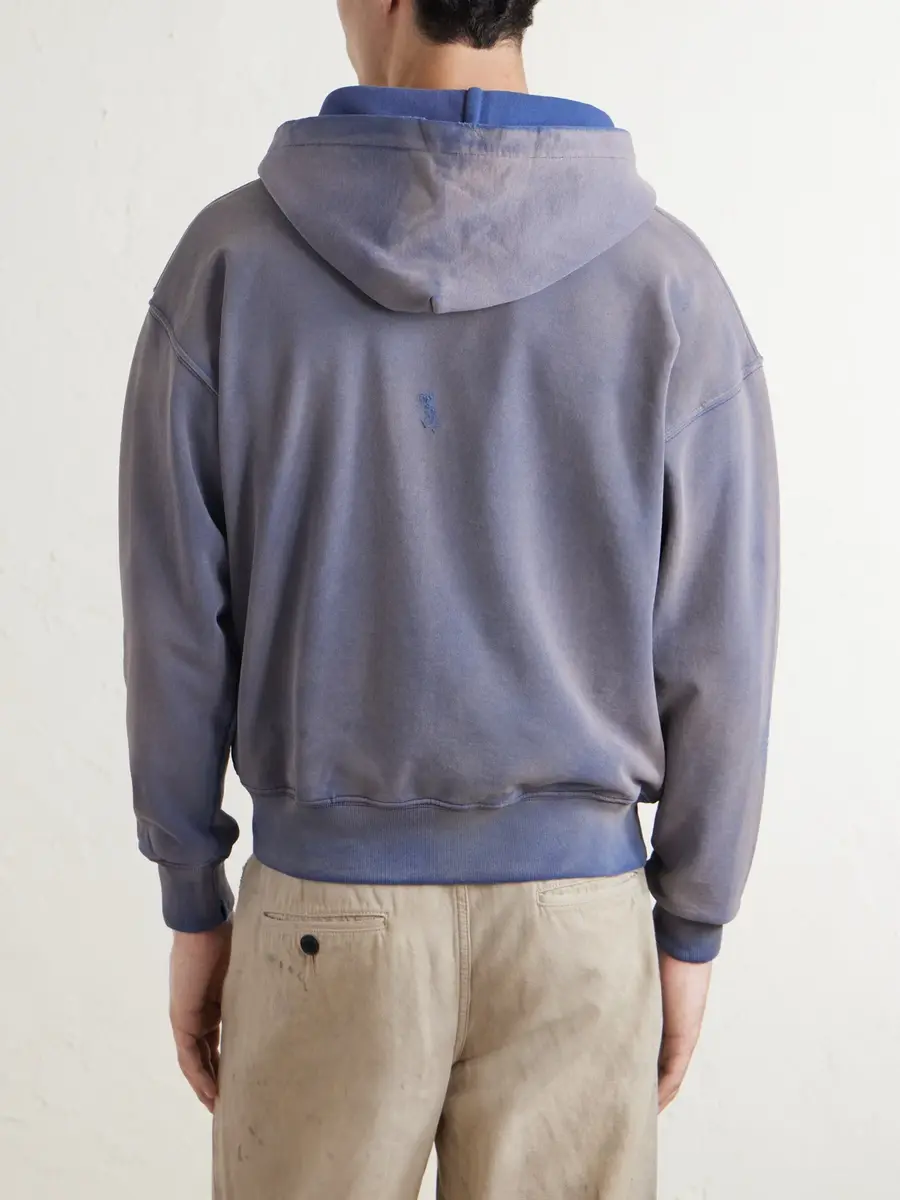 Enfants Riches Déprimés Daughter's Distressed Printed Cotton-Jersey Zip-Up Hoodie - Men | Thumbnail 4